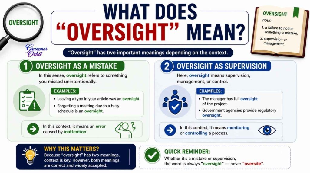 Oversight vs Oversite 