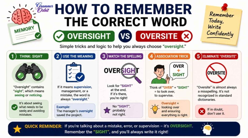 Oversight vs Oversite 