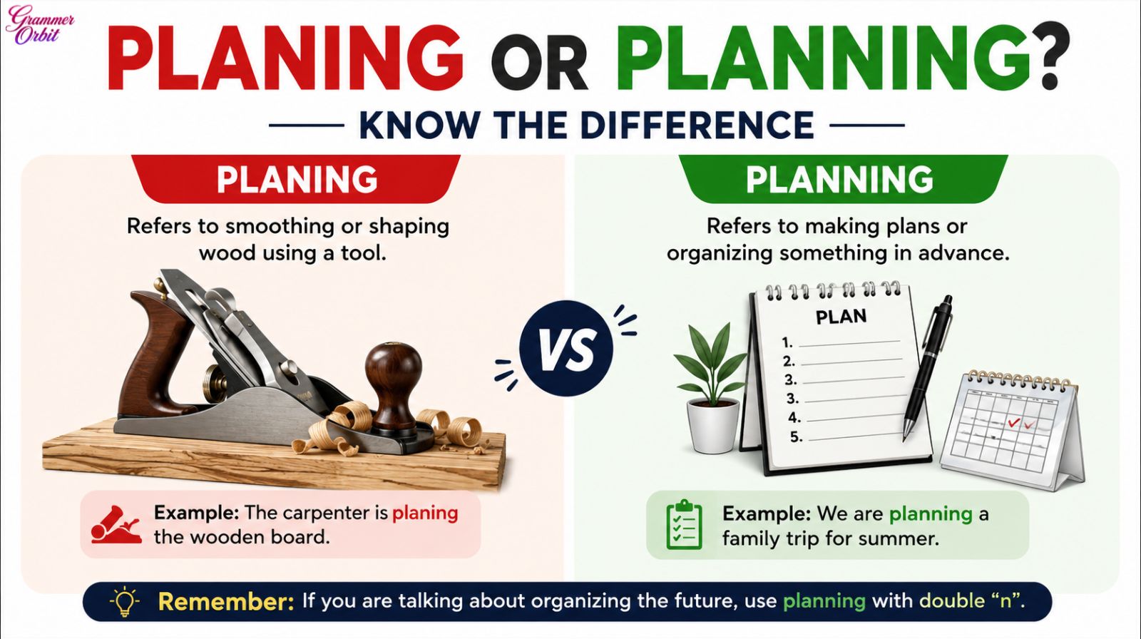 Planing or Planning