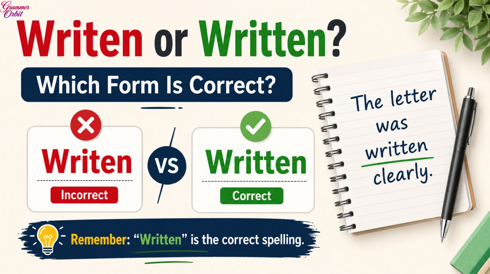 Writen or Written? Which Form Is Correct?