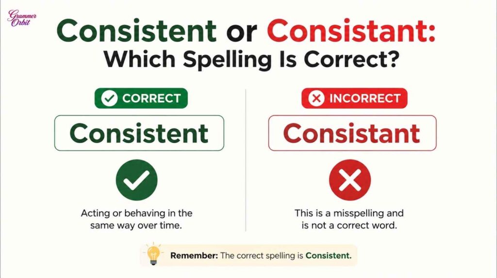 Consistent English Consistent or Consistant: Which Spelling Is Correct?