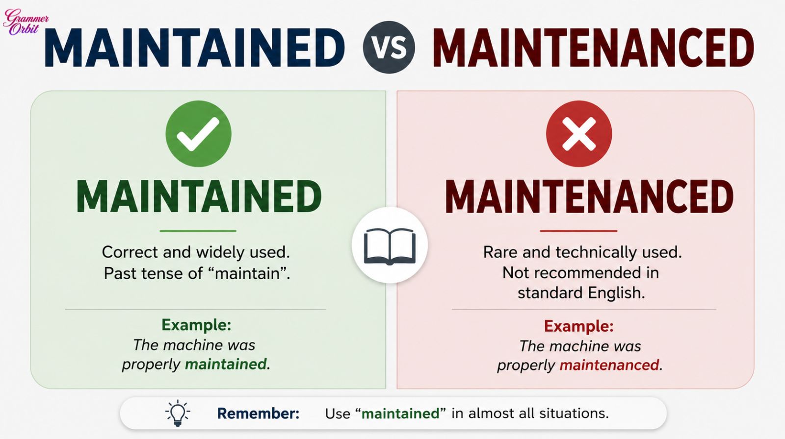 Maintained vs Maintenanced