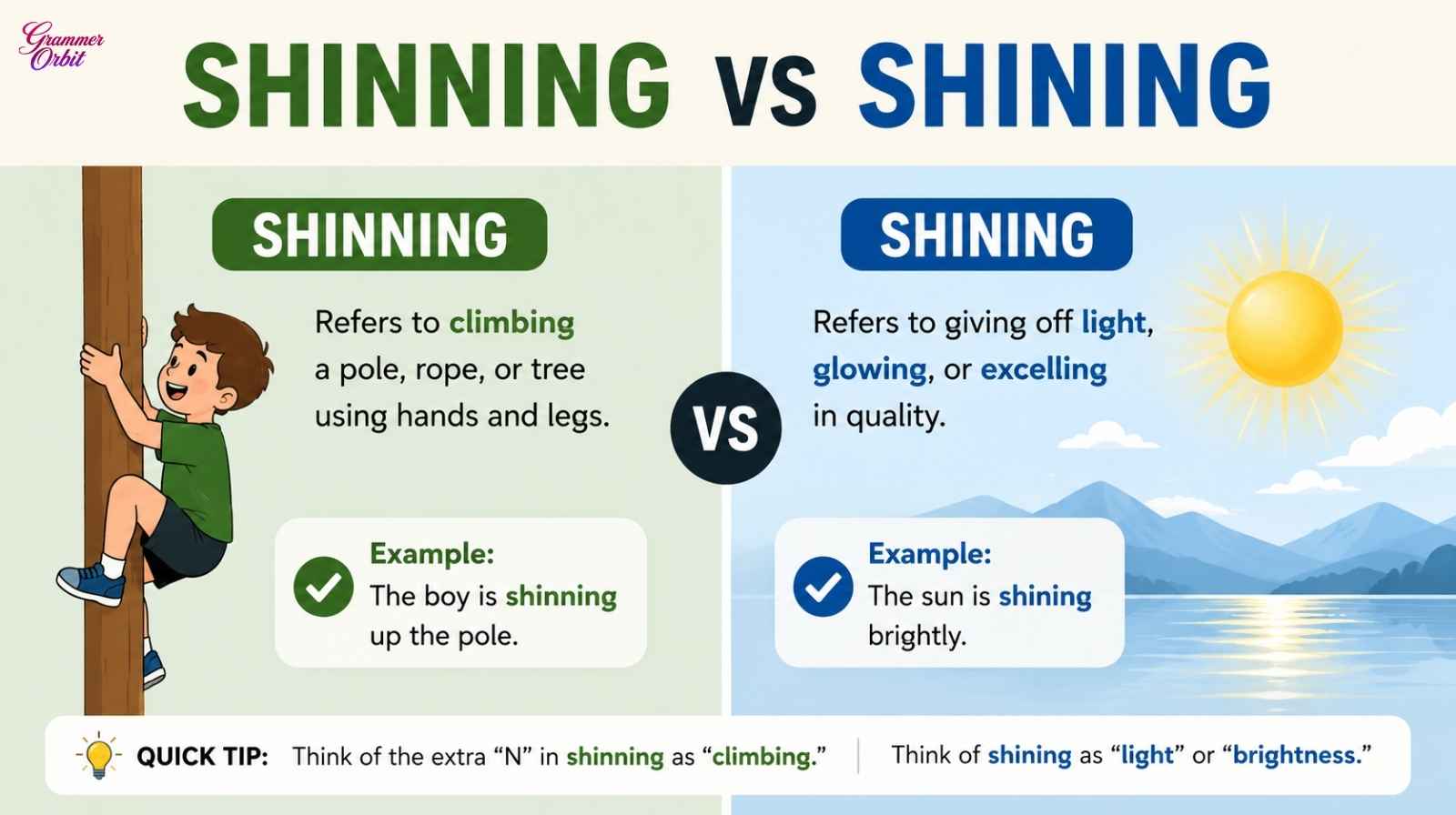 Shinning vs Shining