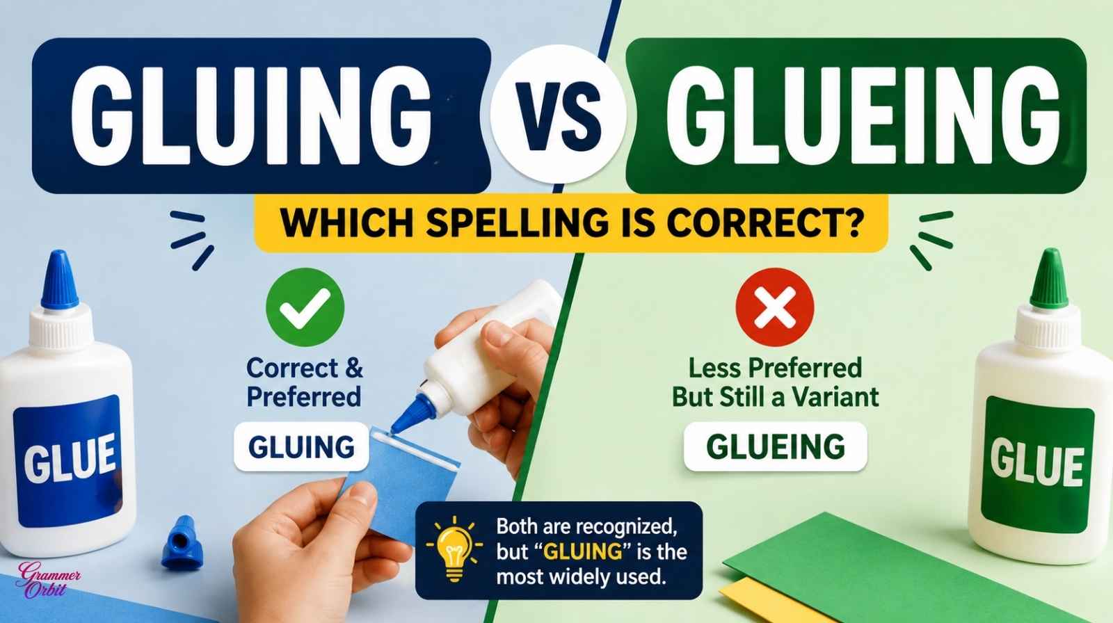 Gluing vs Glueing