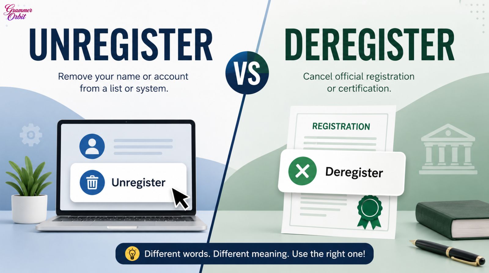 Unregister vs Deregister